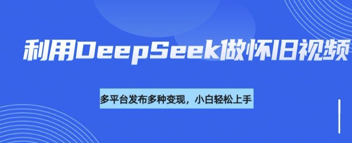 利用DeepSeek做怀旧视频，流量号多渠道变现能力强-海鸥团