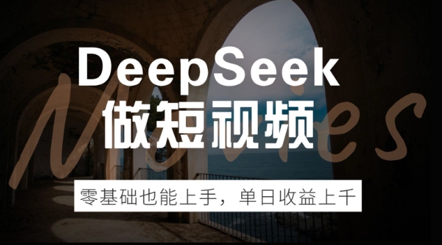 DeepSeek做短视频，零基础也能上手，单日收益多张-海鸥团
